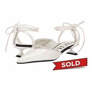 NEW Authentic Armani White Lace-Up Pointed Heels | EU 39 / US 8 | Retail $450